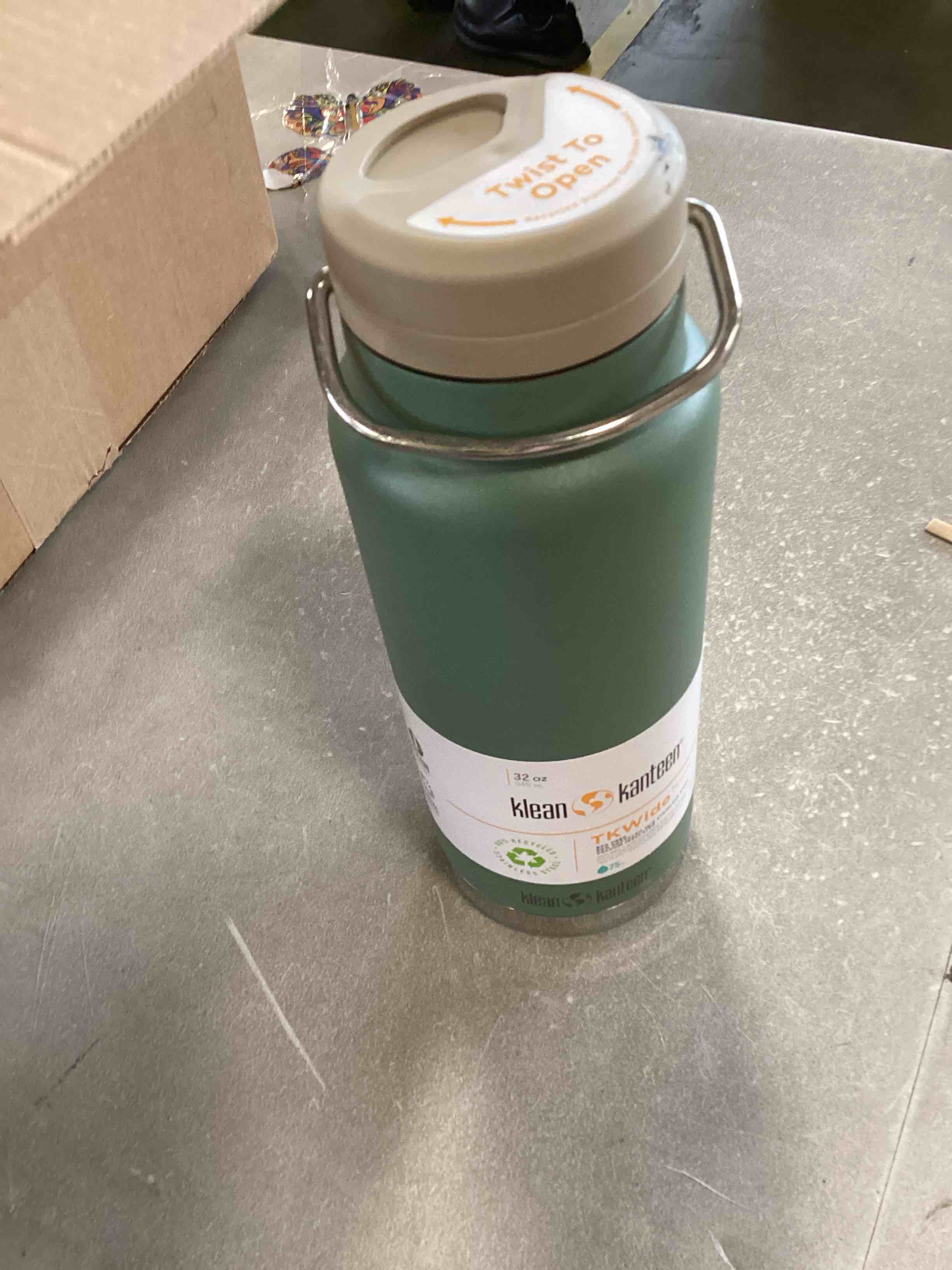 Klean Kanteen TKWide Insulated Water Bottle with Twist Cap - Stainless Steel Water Bottle - 32 Oz  Sea Spray