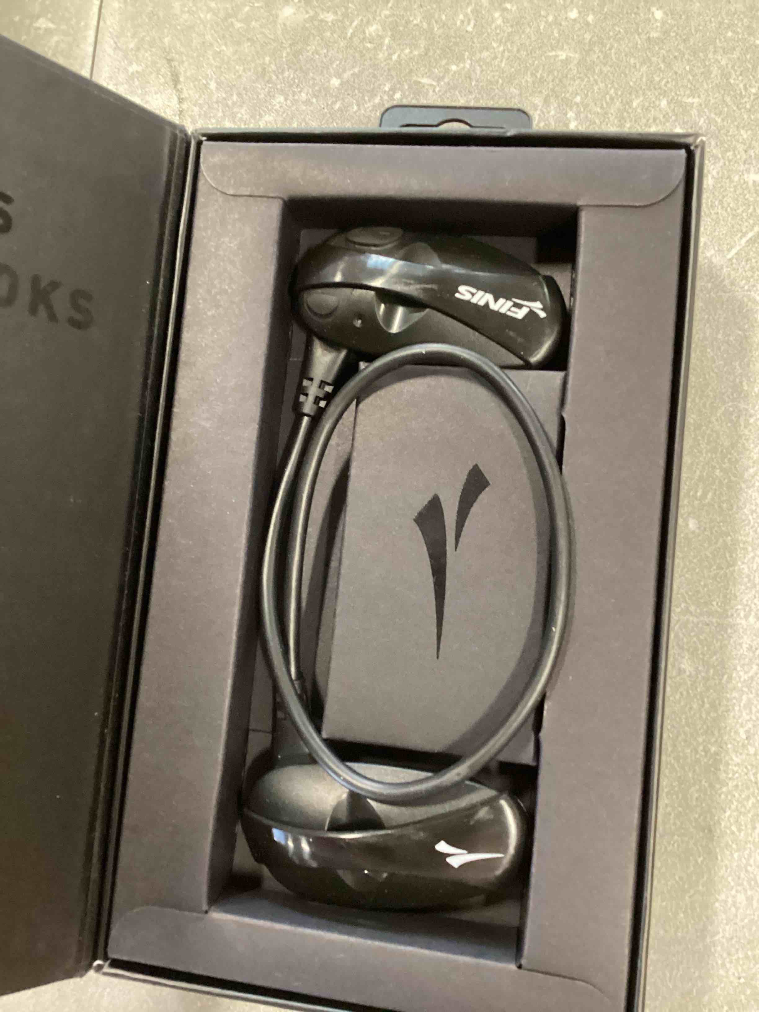 FINIS Amnis Stream Headphones - Underwater Swimming Headphones - Bluetooth Pairing Capability with Smart Watches - Pool Accessories for Lap Training and More - Black