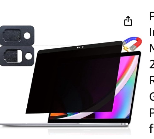 Privacy Screen Macbook Pro 13 Inch(2016-2022, M1, M2)/Macbook Air 13 In(2018-2021, M1), Magnetic Removable Anti Blue Light Glare Filter Privacy Screen Protector With Camera Cover for Mac 13In Laptop