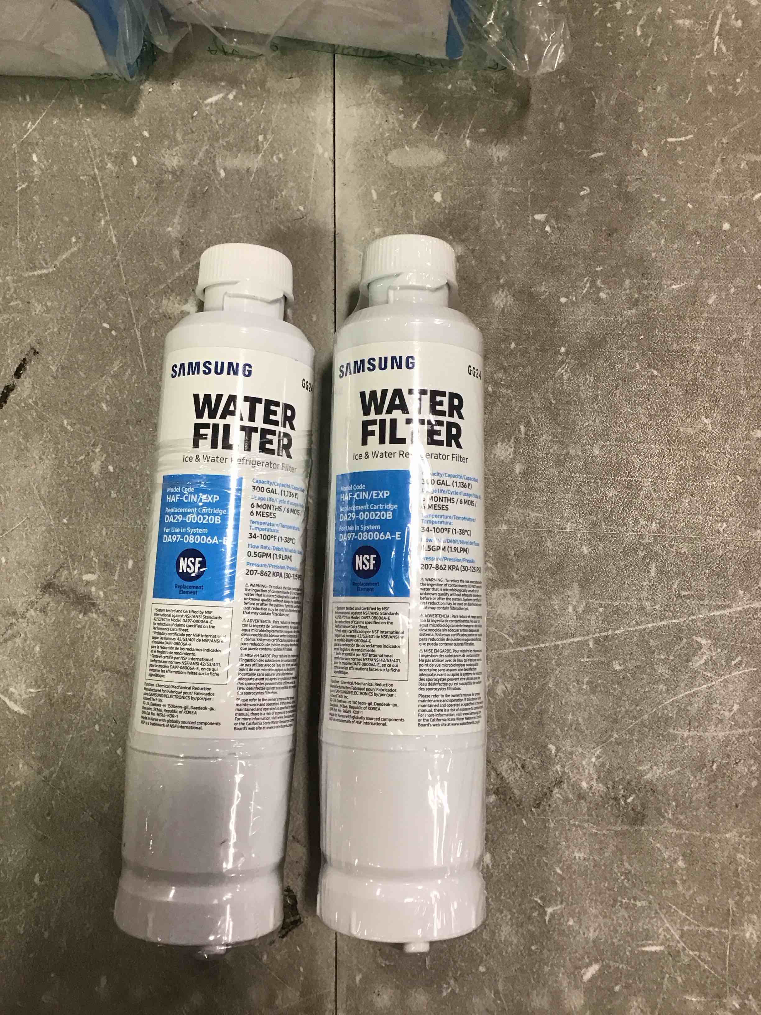 SAMSUNG Genuine Filters for Refrigerator Water and Ice, Carbon Block Filtration for Clean, Clear Drinking Water, DA29-00020B-2P, 2 Pack 2 Pack Filter