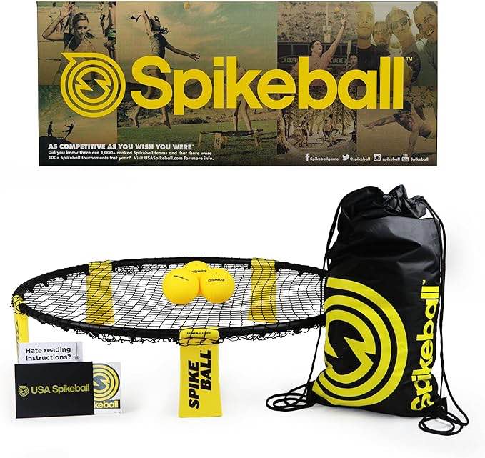 Spikeball Standard 3 Ball Kit with Adjustable Net & Balls - Portable Roundnet Game