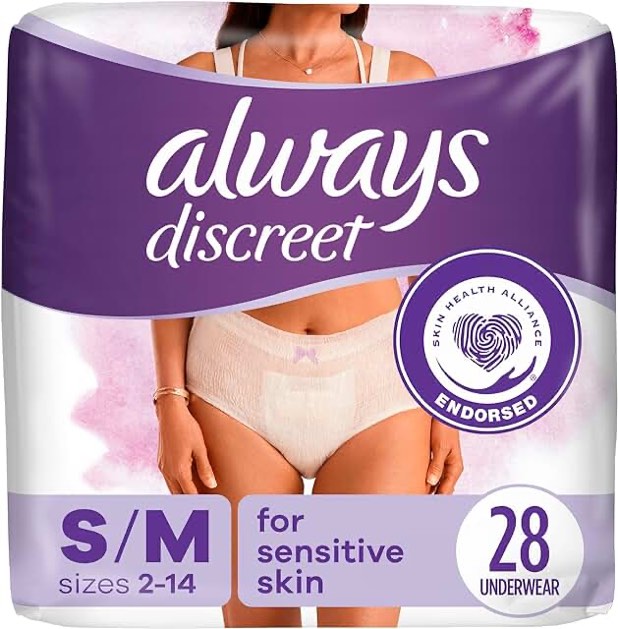 Always Discreet for Sensitive Skin Underwear  Maximum Absorbency  16 CT S/M