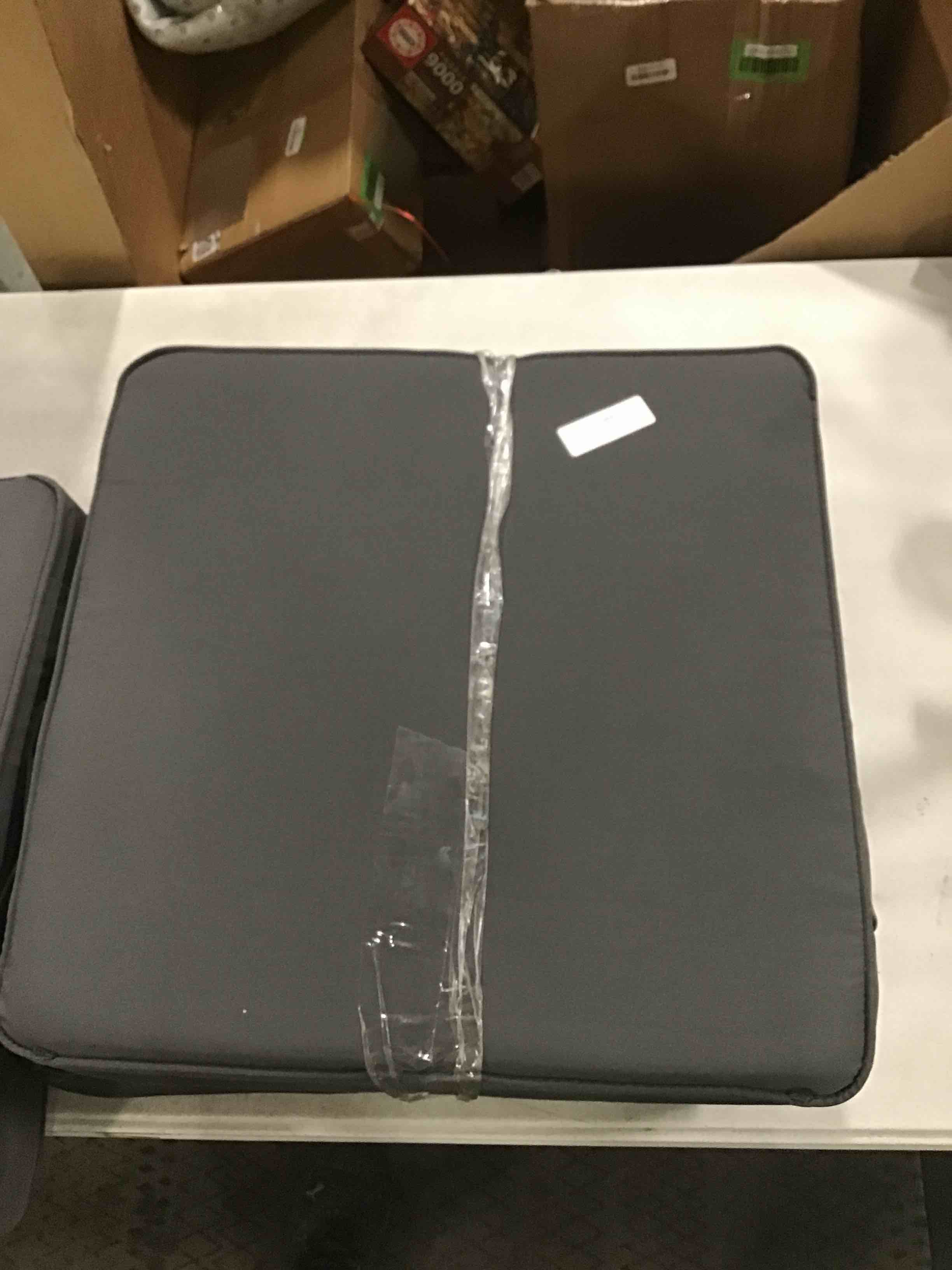 Dmsky Patio Chair Cushion,19 x 19 x 3.7 Inch Outdoor Chair Cushions for Patio Furniture,Waterproof Seat Cushions with Ties, Garden Sofa Couch Chair Pads with Handle Set of 2(Gray)