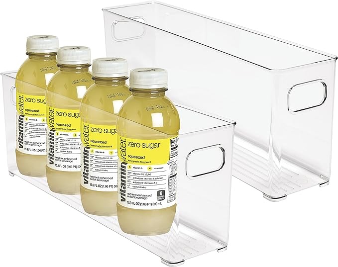 bHome & Co Clear Plastic Storage Bins - Pantry Organization and Storage Containers Stackable Storage Bins Acrylic Bins for Organizing Cabinet Shelves Kitchen Organization Fridge Freezer Organizer Bins