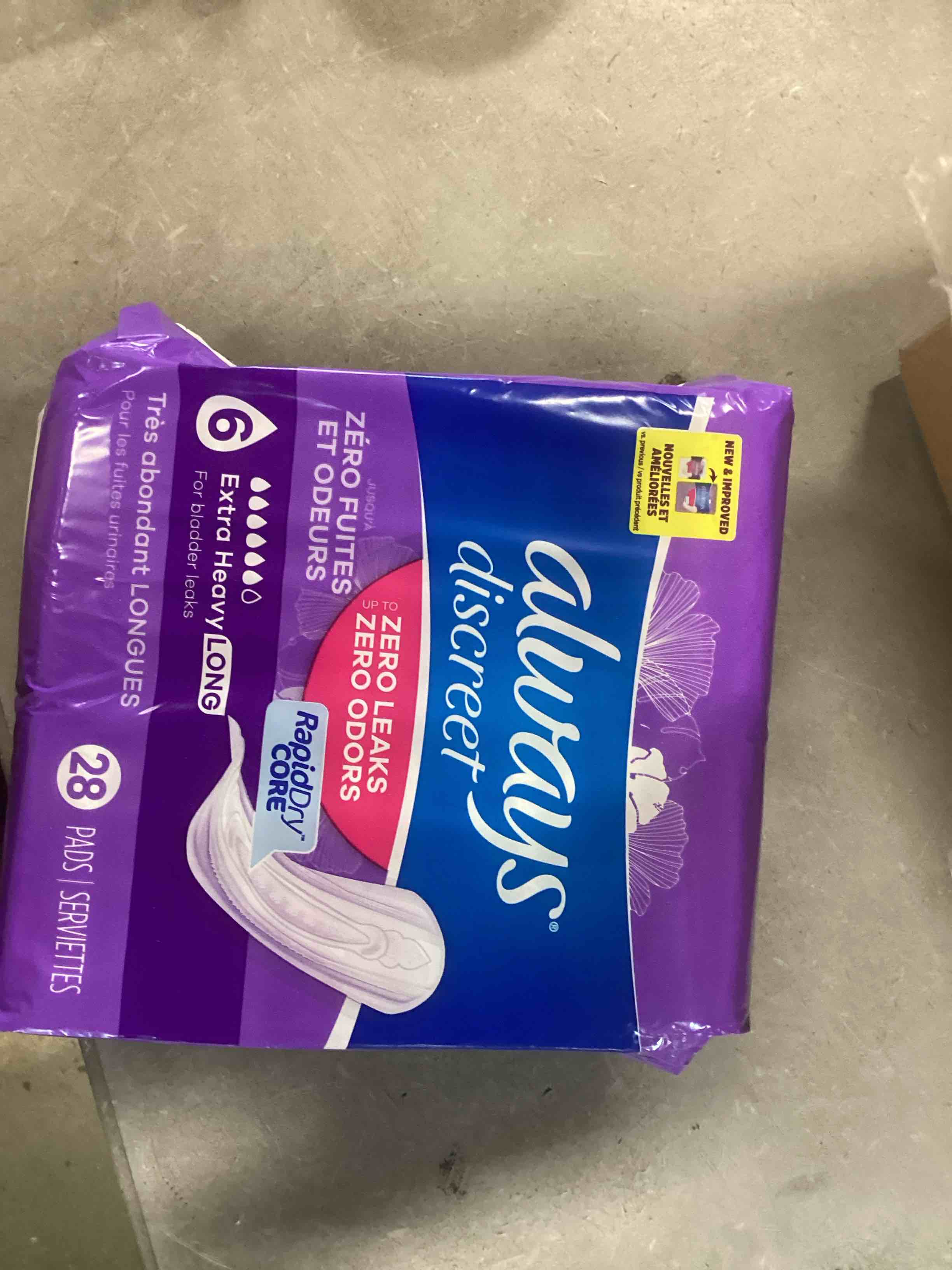 Always Discreet Adult Incontinence Pads for Women and Postpartum Pads