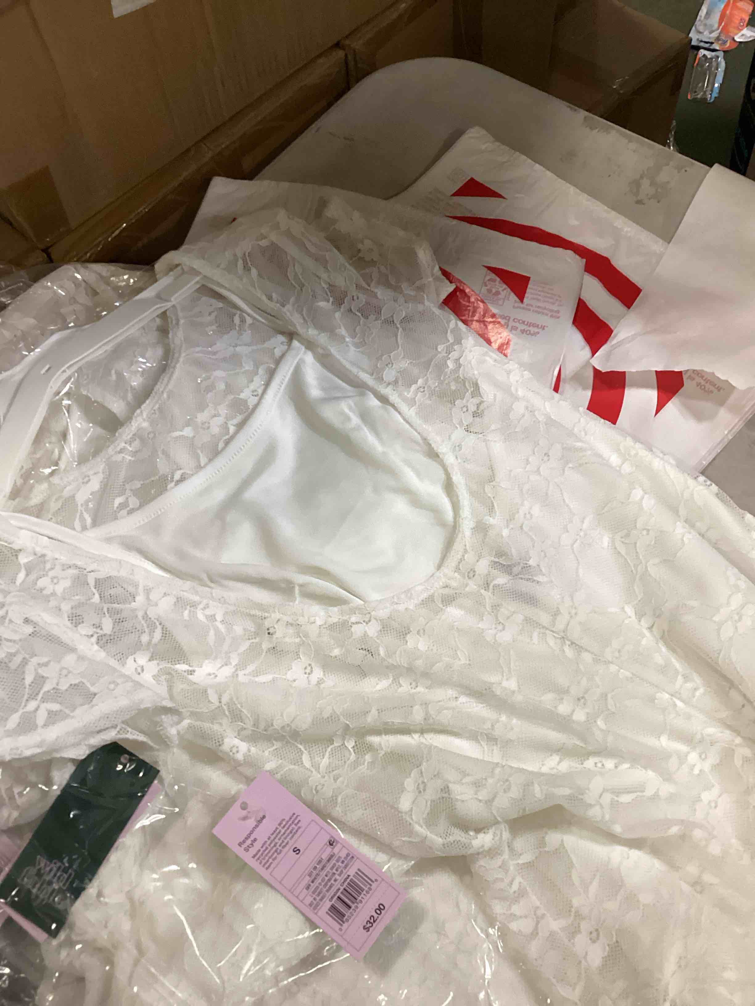 Women's Short Sleeve Maxi Dress - Wild Fable™ White Lace S