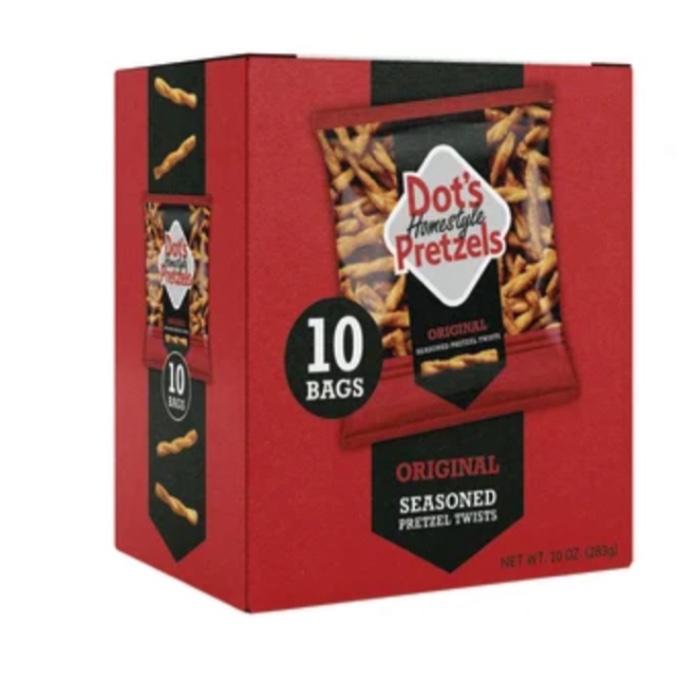 DOT’S PRETZELS MULTIPACK ORIGINAL 10 OZ BAG 10 CT BOX 6 pack multipack 