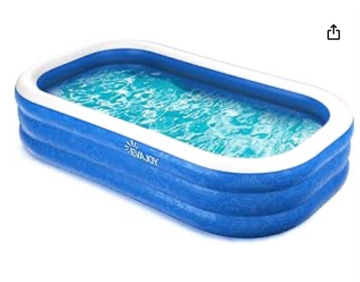 Inflatable Swimming Pool, EVAJOY 95'' x 56'' x 21'' Family Blow up Swim Pools, Kiddie Pool Large Size Thickened Rectangular Lounging Pool Play Center for Backyard, Garden, Adults, Age
