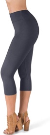 SATINA High Waisted Leggings for Women - Capri & Full Length Women's Leggings Full Length One Size Black