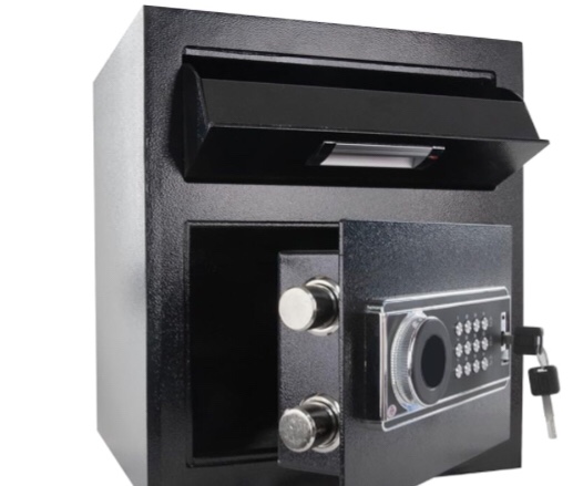 1.8 Cub Security Business Safe and Lock Box with Digital Keypad,Drop Slot Safes with Front Load Drop Box for Money and Mail,Business