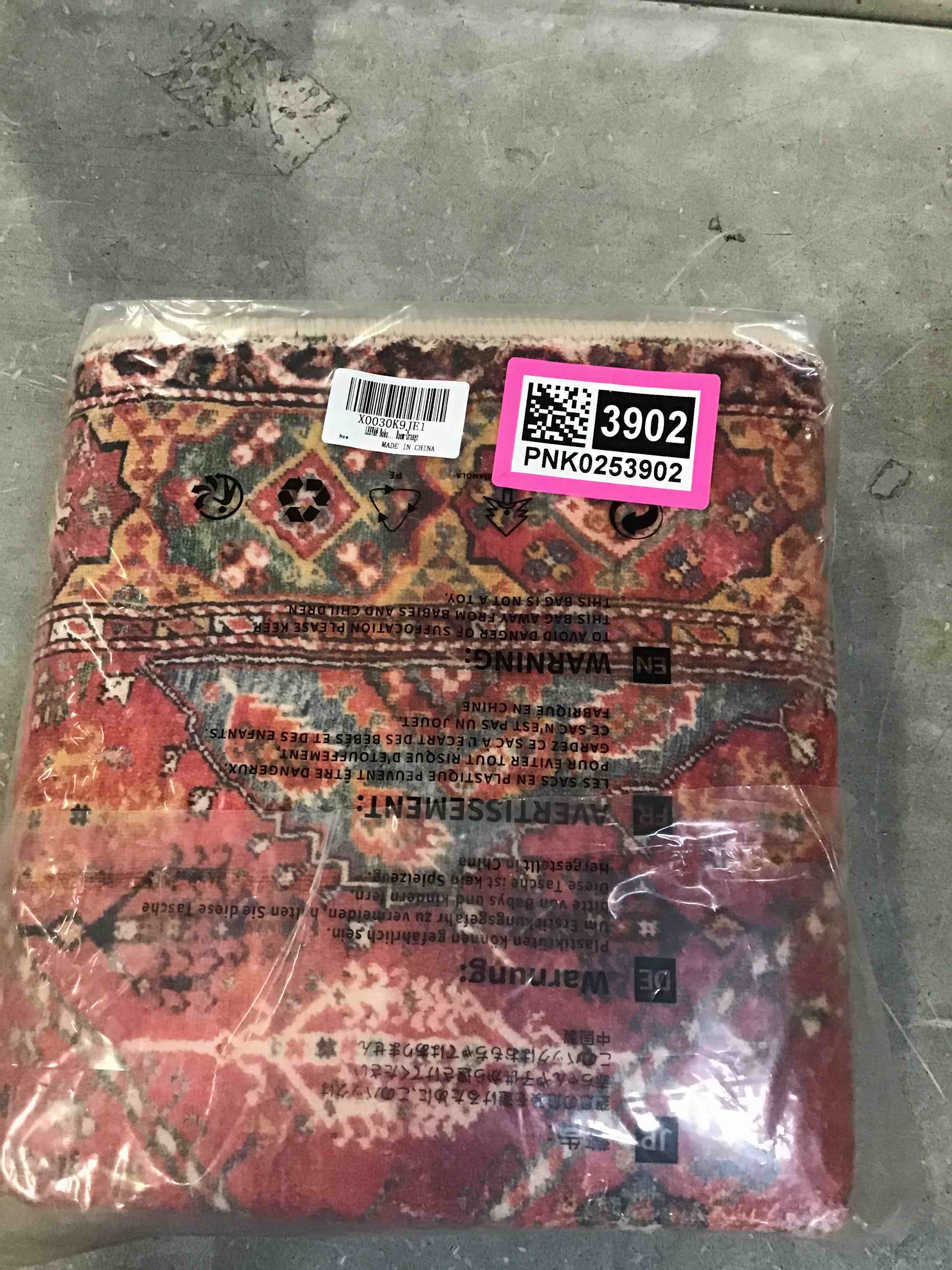 LEEVAN Boho Trible Throw Rugs 2x4.3 Oriental Floral Hallway Runners Non-Slip Non-Shedding Indoor Machine Washable Vintage Accent Rug Floor Carpets for Kitchen Bathroom Living Room-Orange
