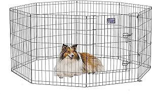 MidWest Homes For Pets Metal Black Exercise Pet Dog Playpen with Door 30 H