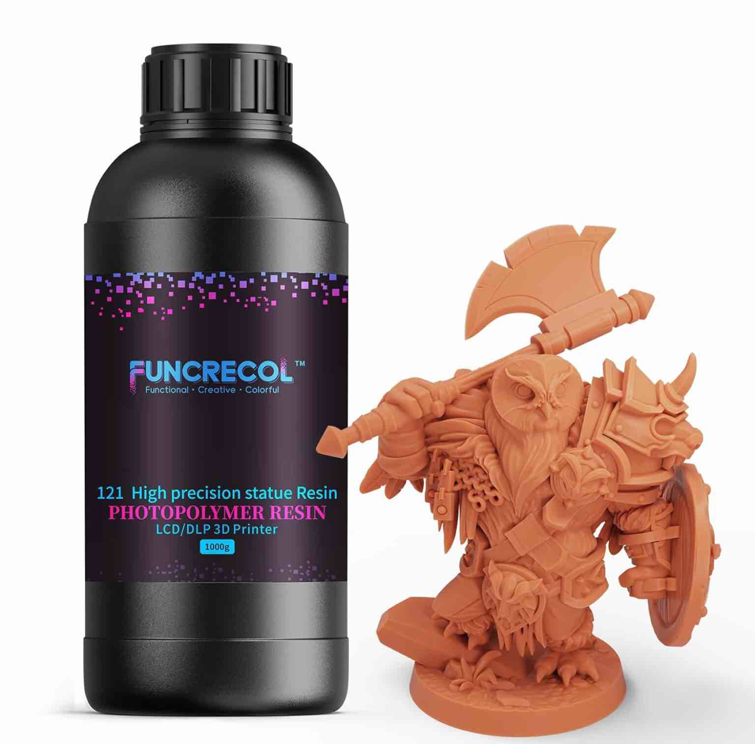3D Printer Resin Ultra-High Precision for Tabletop Miniatures, 405nm UV-Curing 3D Printing Resin Excellent Fluidity Photopolymer Resin for LCD/DLP/MSLA Resin Printers Red Wax Color(1000g)