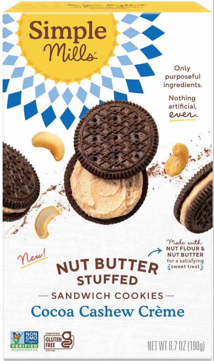 ((( best by 11/10/2024))) Simple Mills Cocoa Cashew Crème Sandwich Cookies - Gluten Free, Vegan, Healthy Snacks, 6.7 Ounce (Pack of 1)