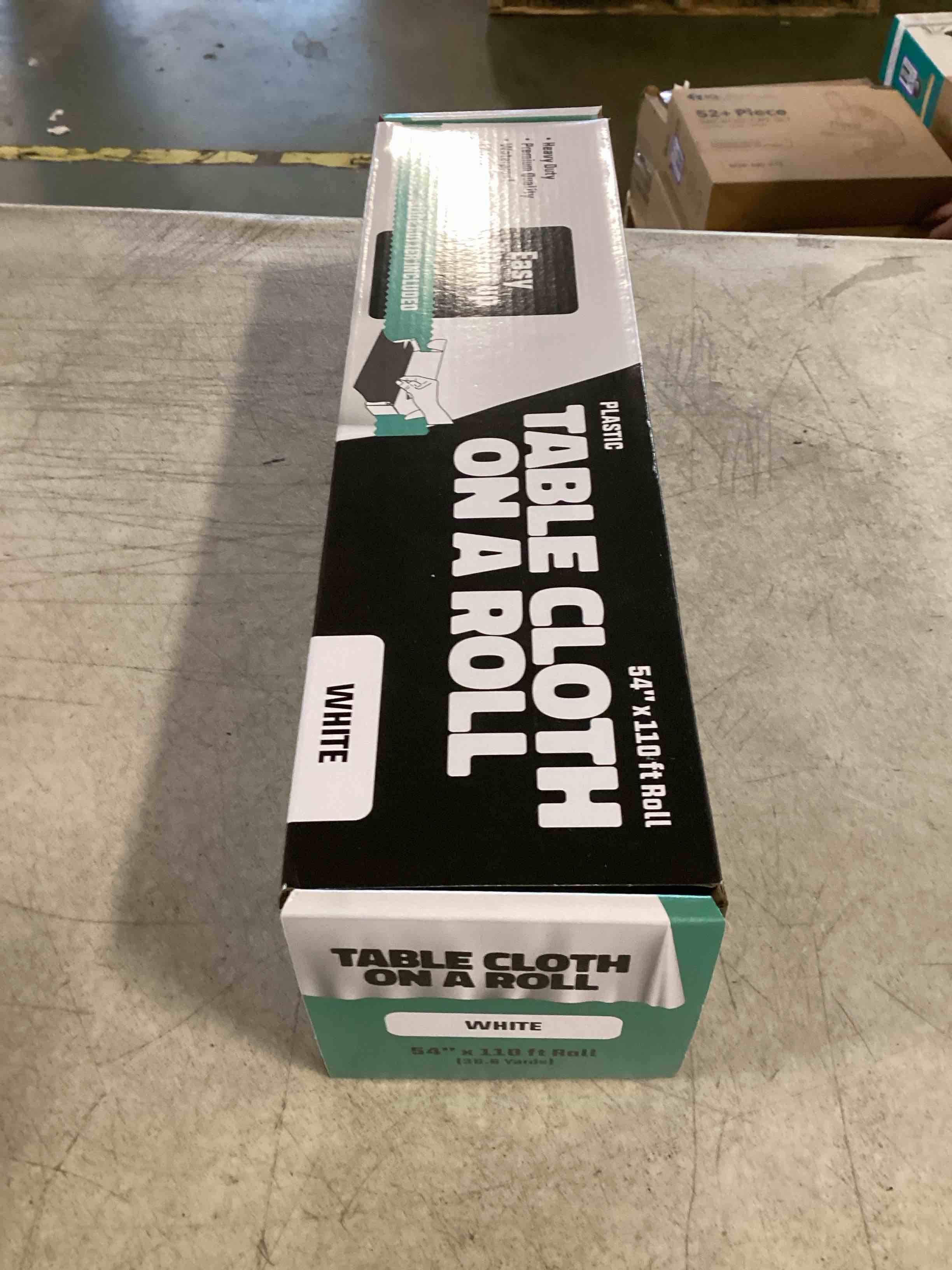 Tablecloth Roll 54" X 110' White Premium Plastic Table Cloths with