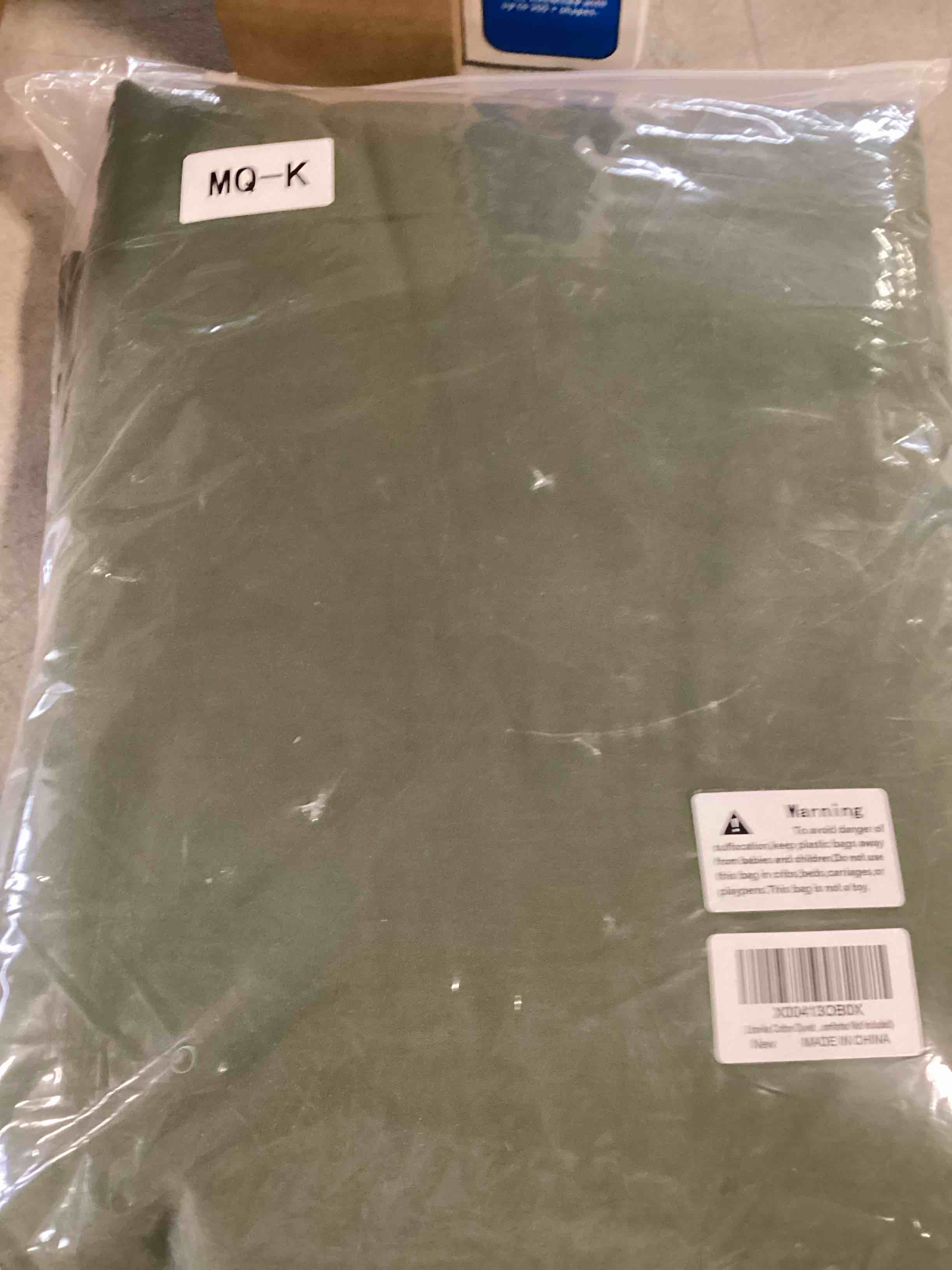 Litanika Cotton Duvet Cover King green Linen Like Textured Duvet