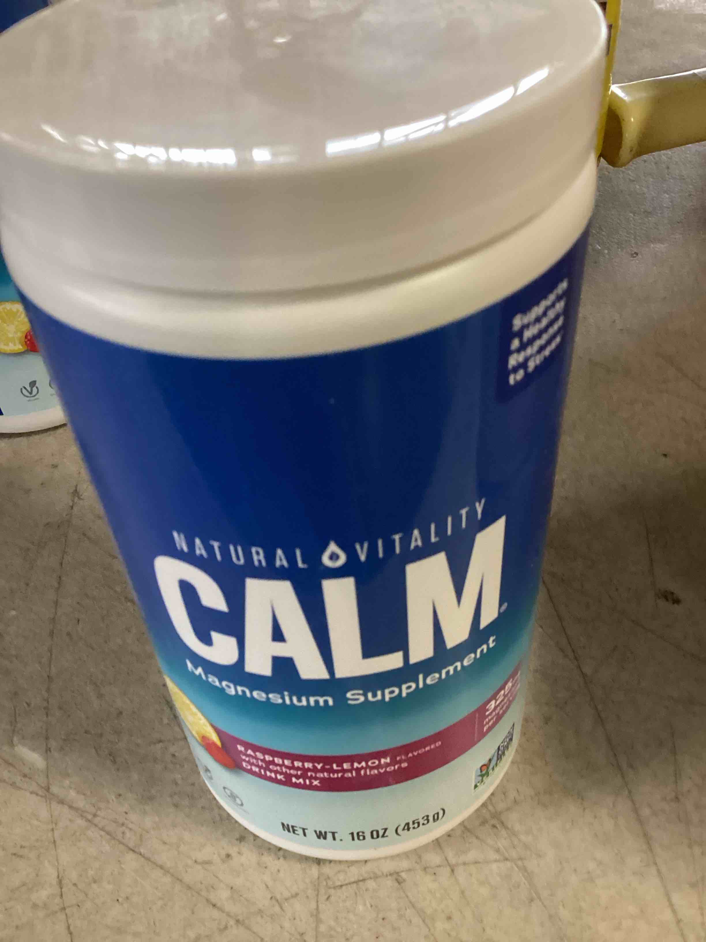 ((( best by 3/2027))) Natural Vitality Calm, Magnesium Citrate Supplement, Anti-Stress Drink Mix Powder, Gluten Free, Vegan, & Non-GMO, Raspberry Lemon, 16 oz Calm: Raspberry Lemon 16 Ounce (Pack of 1)