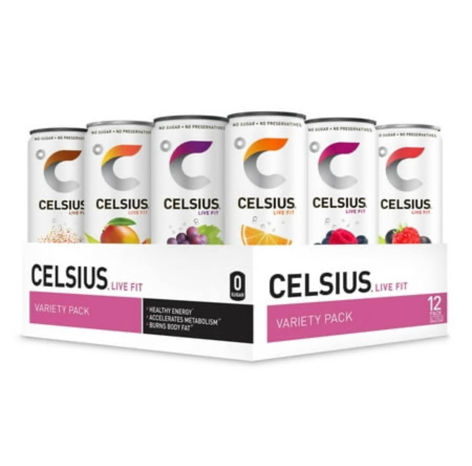 ((Use By 11/2024))CELSIUS Assorted Flavors Official Variety Pack, Functional Essential Energy Drinks, 12 Fl Oz (Pack of 12)
