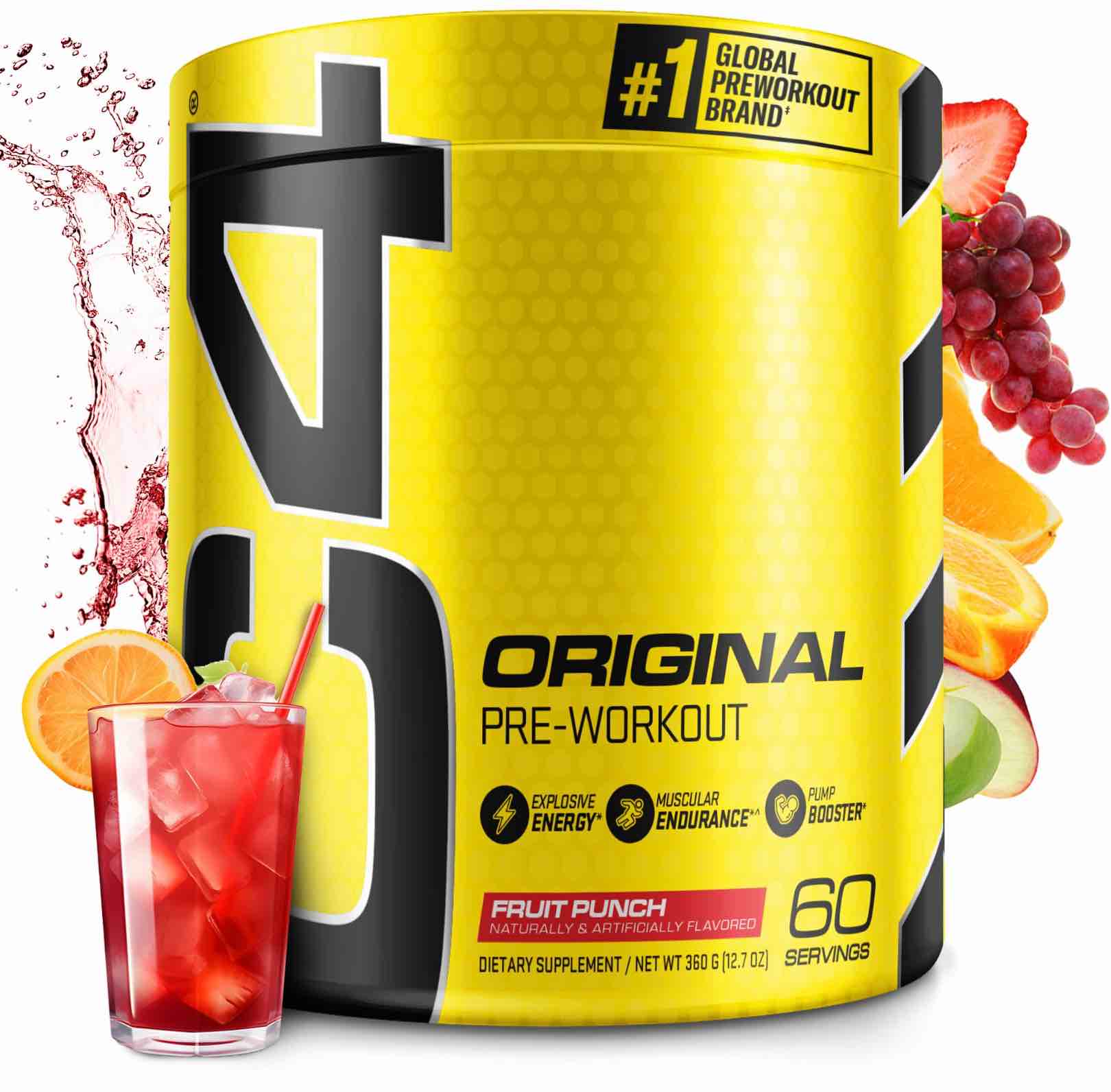 ((( best by 10/2024))) C4 Original Pre Workout Powder Fruit Punch - Vitamin C for Immune Support - Sugar Free Preworkout Energy for Men & Women - 150mg Caffeine + Beta Alanine + Creatine - 60 Servings