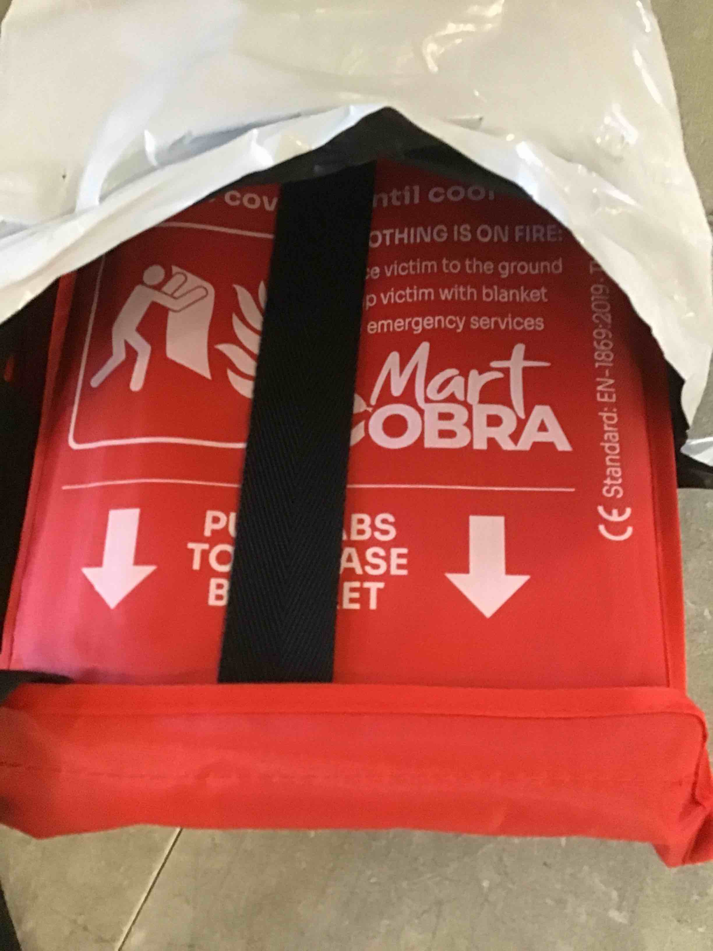 Mart Cobra Emergency Fire Blanket for Home and Kitchen - 5 Pack - Fire Blankets Emergency for Home 40” x 40” - Fire Suppression Blanket - Fiberglass Fire Blankets - Home Emergency Supplies Home Safety [5 Pack] Fire Blanket