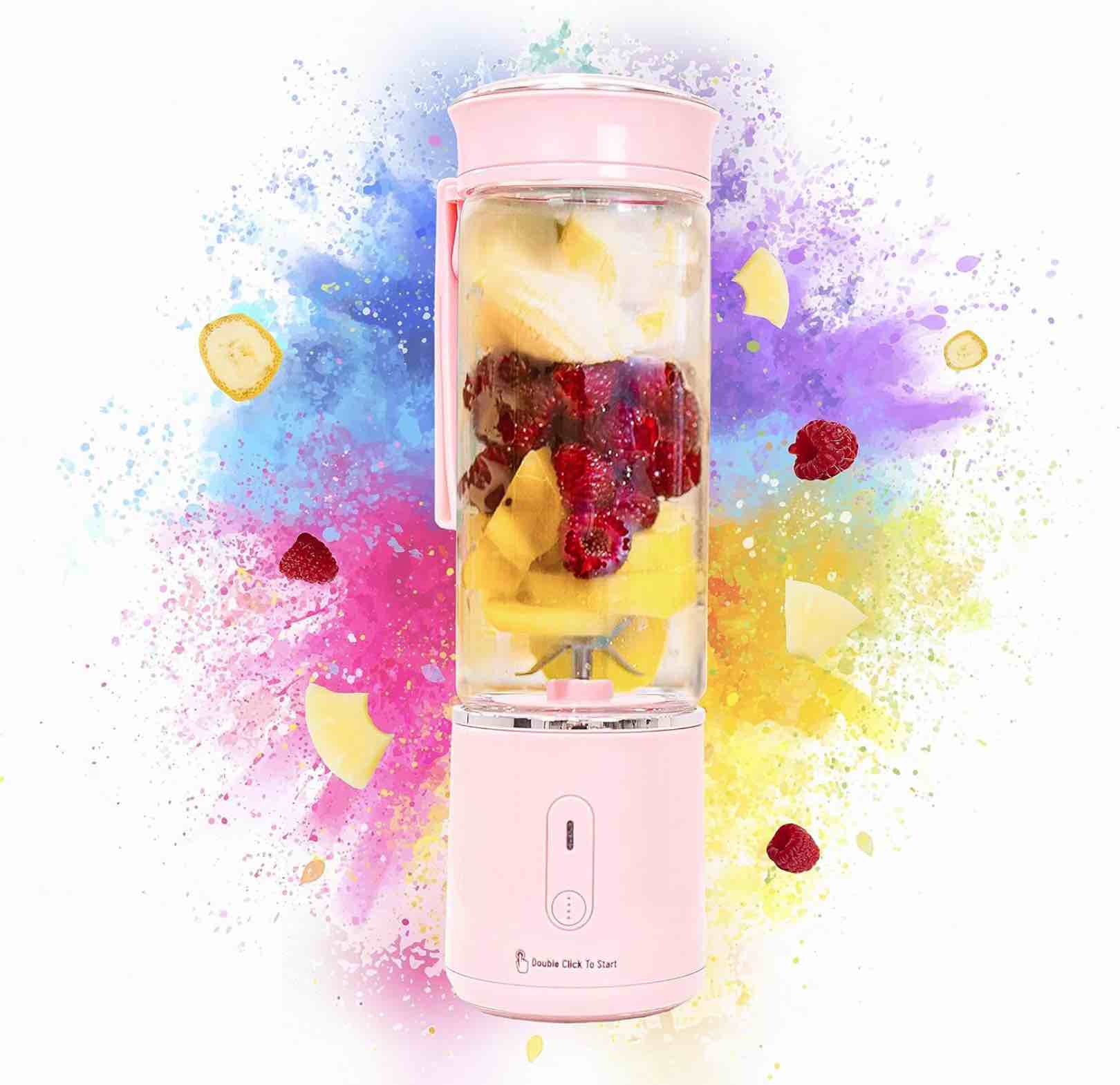 ((( colors differ from stock photo))) Portable Blender for Smoothies, Shakes & Protein – Personal Smoothie Blender, Small & Compact, USB Rechargeable, Mini Blender Bottle for Travel & Gym (Perfect for On-the-Go) green blue 