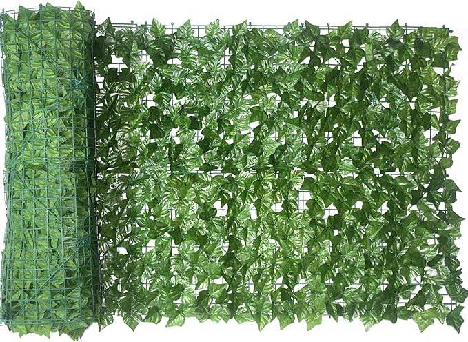 YUEKUI 118x39.4in Artificial Hedges Fence,Artificial Greenery Backdrop,Artificial Ivy Privacy Fence and Faux Ivy Vine Leaf Decoration for Outdoor Garden DecorScreen.
