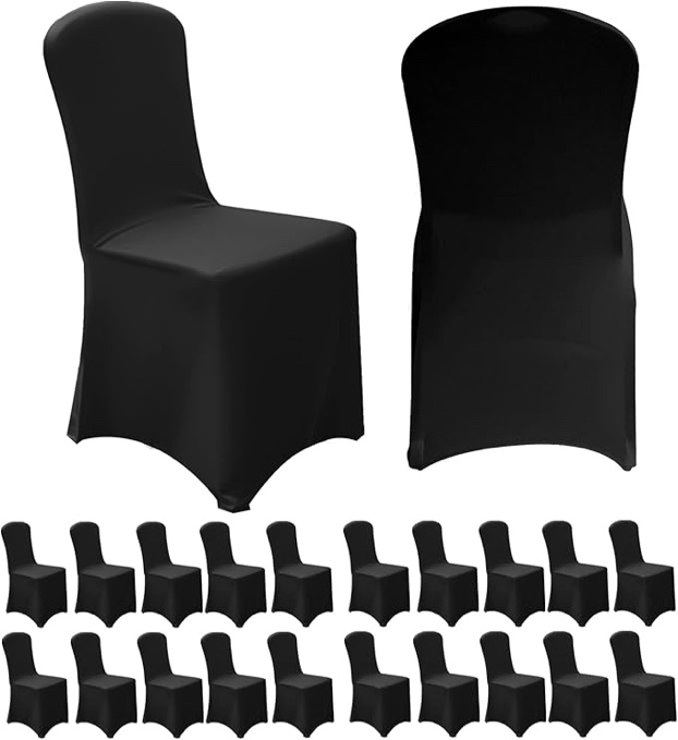 Vencede 20pcs Black Stretch Spandex Chair Cover, Chair Covers for Wedding, Universal Fitted Chair Cover Protector for Party, Banquet, Event, Hotel?Black 20PCS?