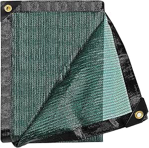 E.share 70% Green Shade Cloth Taped Edge with Grommets 12 ft X 16 ft, Sun Shade Netting for Garden Patio,Flower Plant Covers Porch Screen,Garden Pergola Cover,Greenhouse,Car Cover,Chicken Coop 12ft X 16ft 70% Green