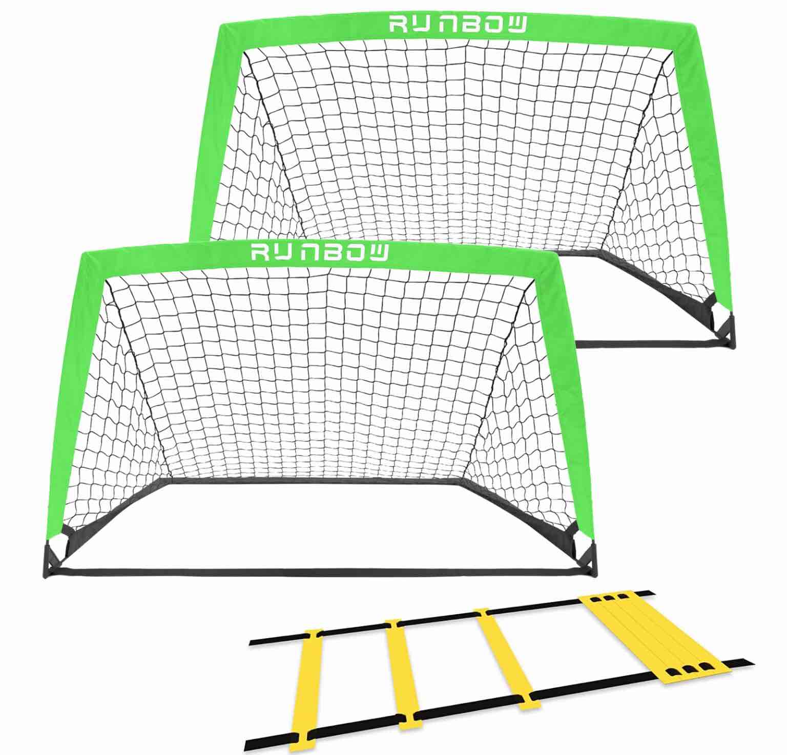 RUNBOW 6x4ft 4x3ft Portable Kids Soccer Goal for Backyard Practice Soccer Net with Carry Bag