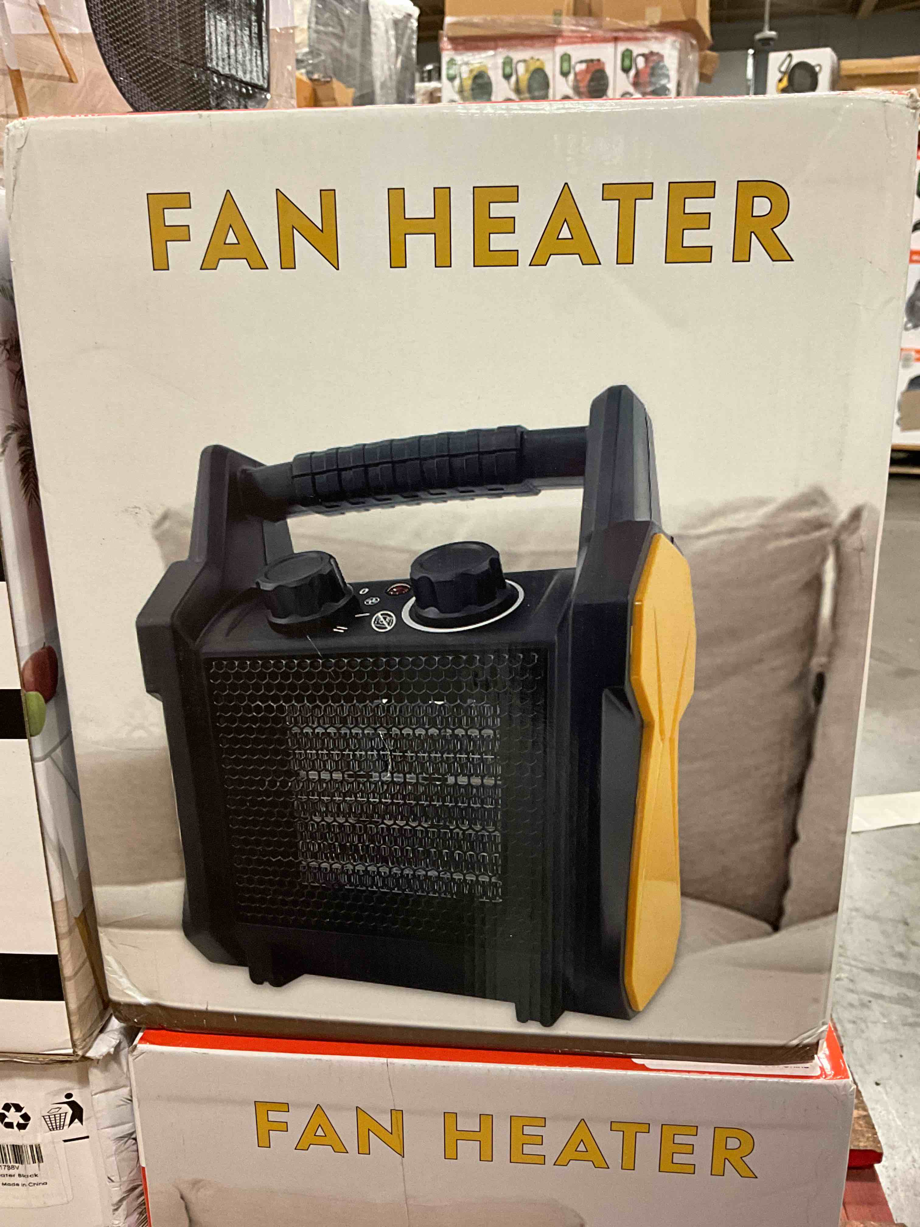 120v fan heater black/yellow