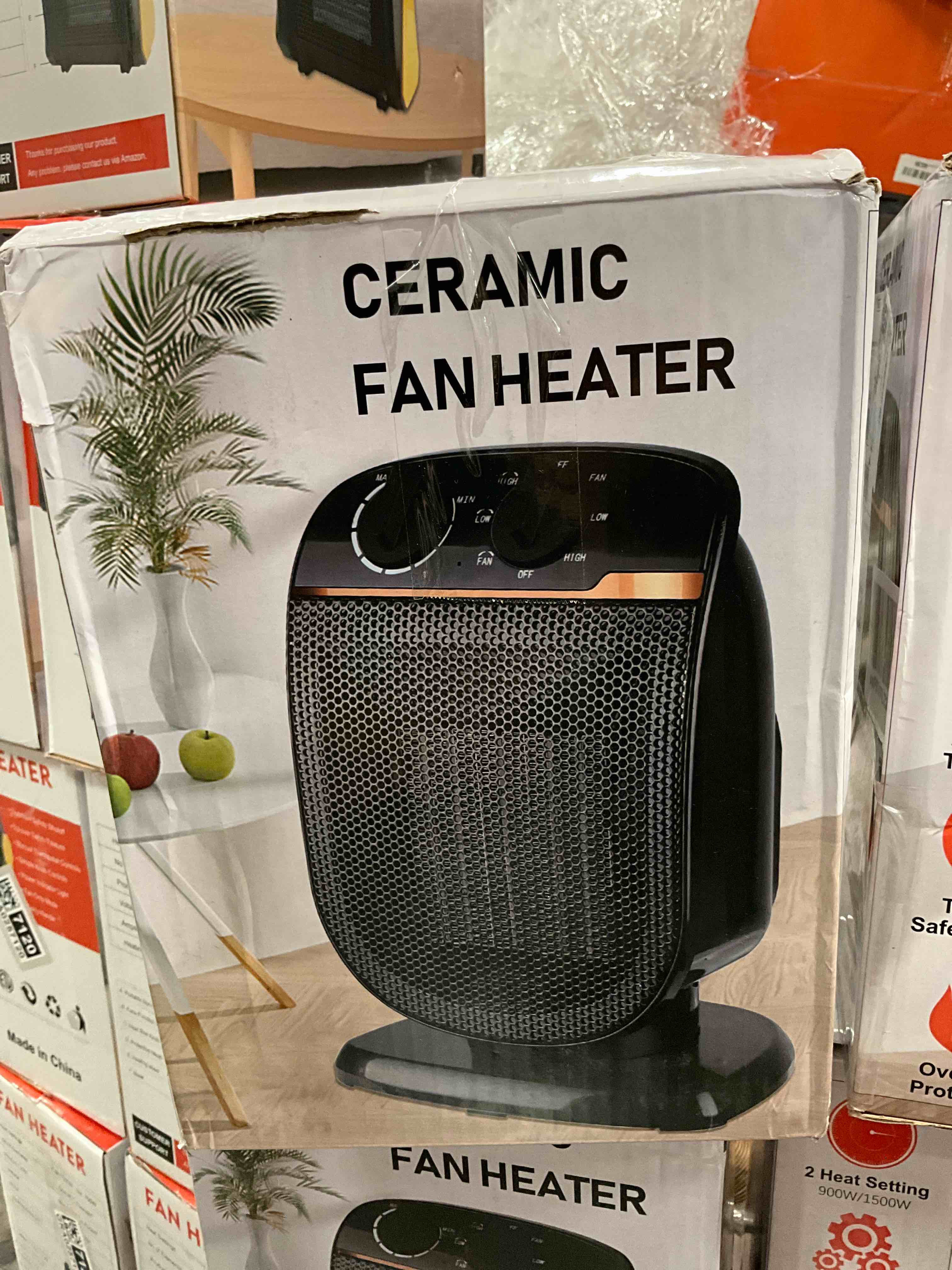 ceramic fan heater 2 heat settings, 3 modes 