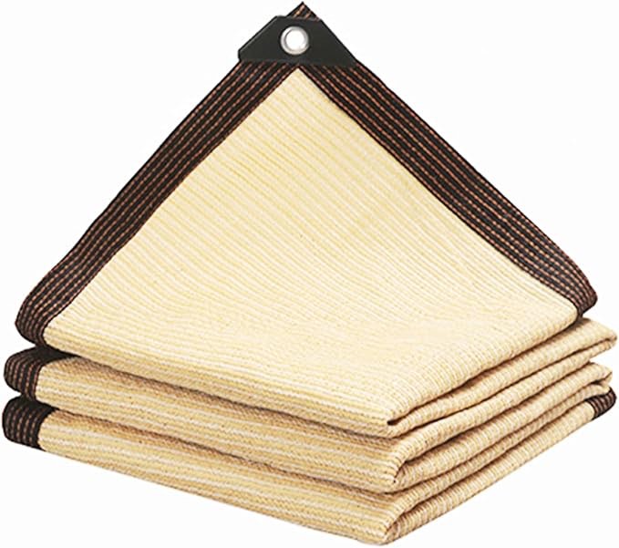 Shade Cloth, 90% Sunblock Shade Cloth 6.5x20 Ft, Sunshade Fabric Net with Grommets, Sunscreen Fabric for Greenhouse Plants Vegetables Garden Dogs Kennel 6.5 x 20 FT 90% Beige 
