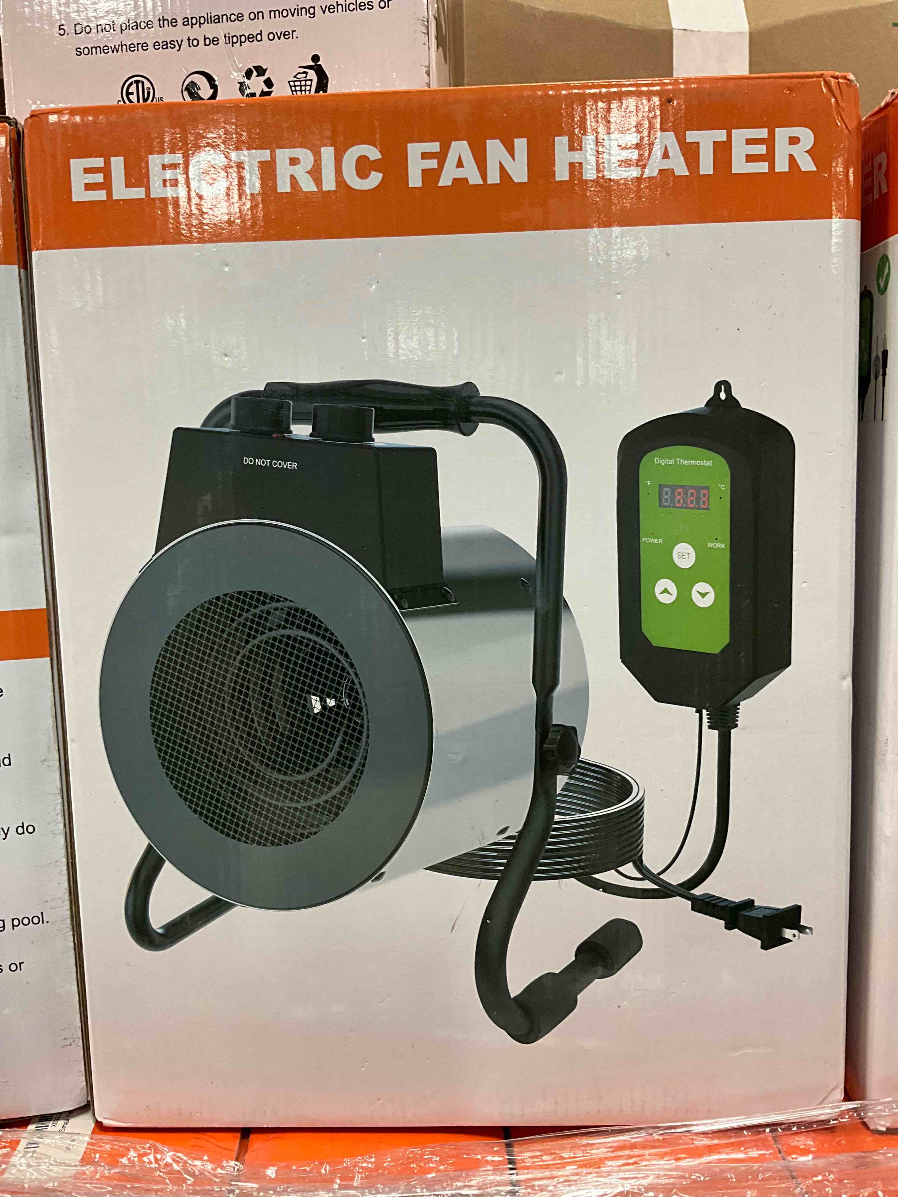120v ac electric fan heater, assorted colors 