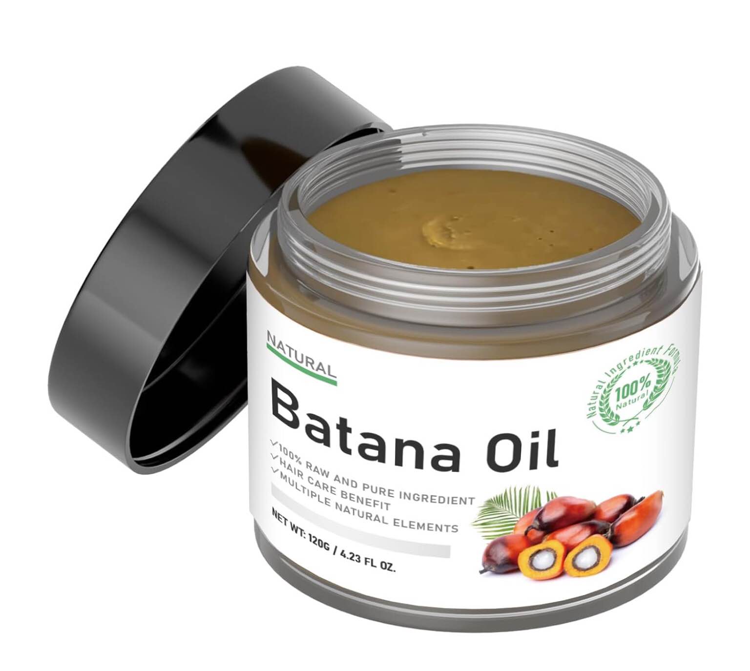 Raw Batana Oil for Hair Growth | Natural Organic | 100 Percent Pure Batana Oil - 4.23 fl oz | with Vitamin E, Increases Shine 1PCS
