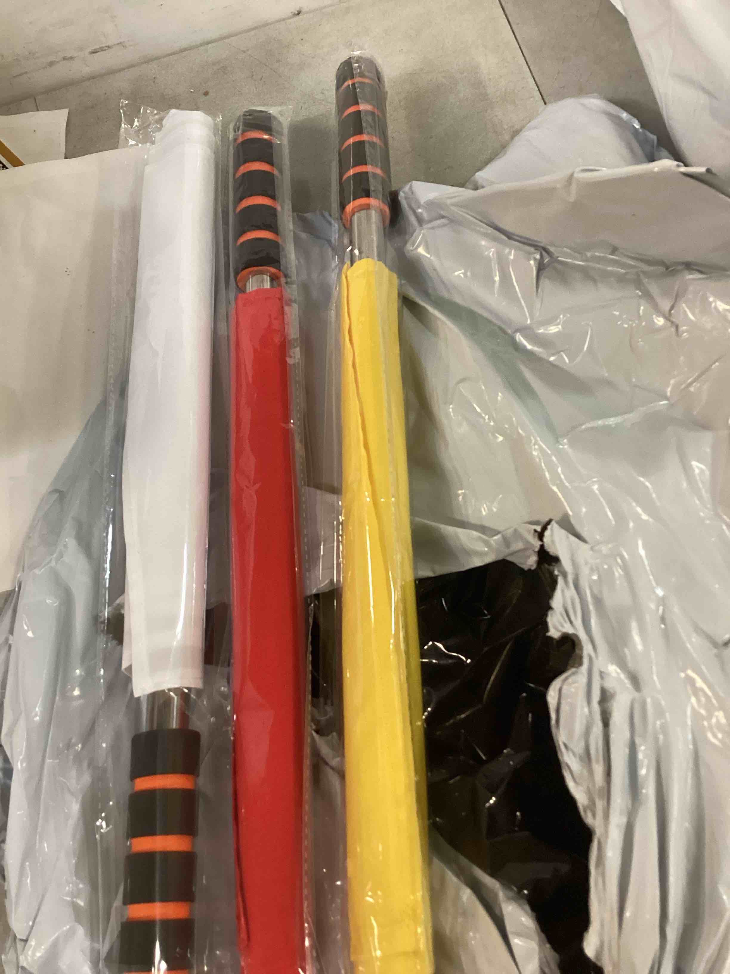 BESPORTBLE Referee Flags: 12Pcs Stainless Steel Hand Flag with Sponge Handle - Signal Flag Hand Flags Safety Flags Commander Flag for Sports Training, 3 Colors