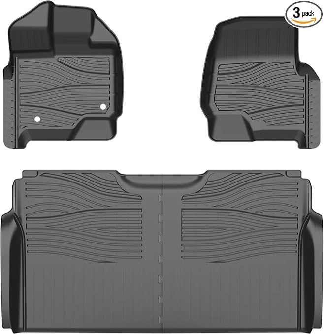 Youxmoto Floor Mats for Ford for F150 2015 2016 2017 2018 2019 2020 2021 2022 2023 2024, Custom Fit Car Floor Liners, TPE Deep Grooved Floormats, Not Fit Rear Seat with Under-Seat Fold Flat Storage