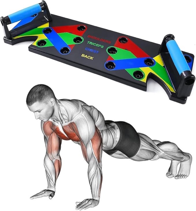 Pushup Board 9 in 1 Home Workout Stand, Abdominal Training Fitness Muscle Equipment Exerciser for Arm Chest Back Tricep & Shoulder, Strength Training Push Up Bars.