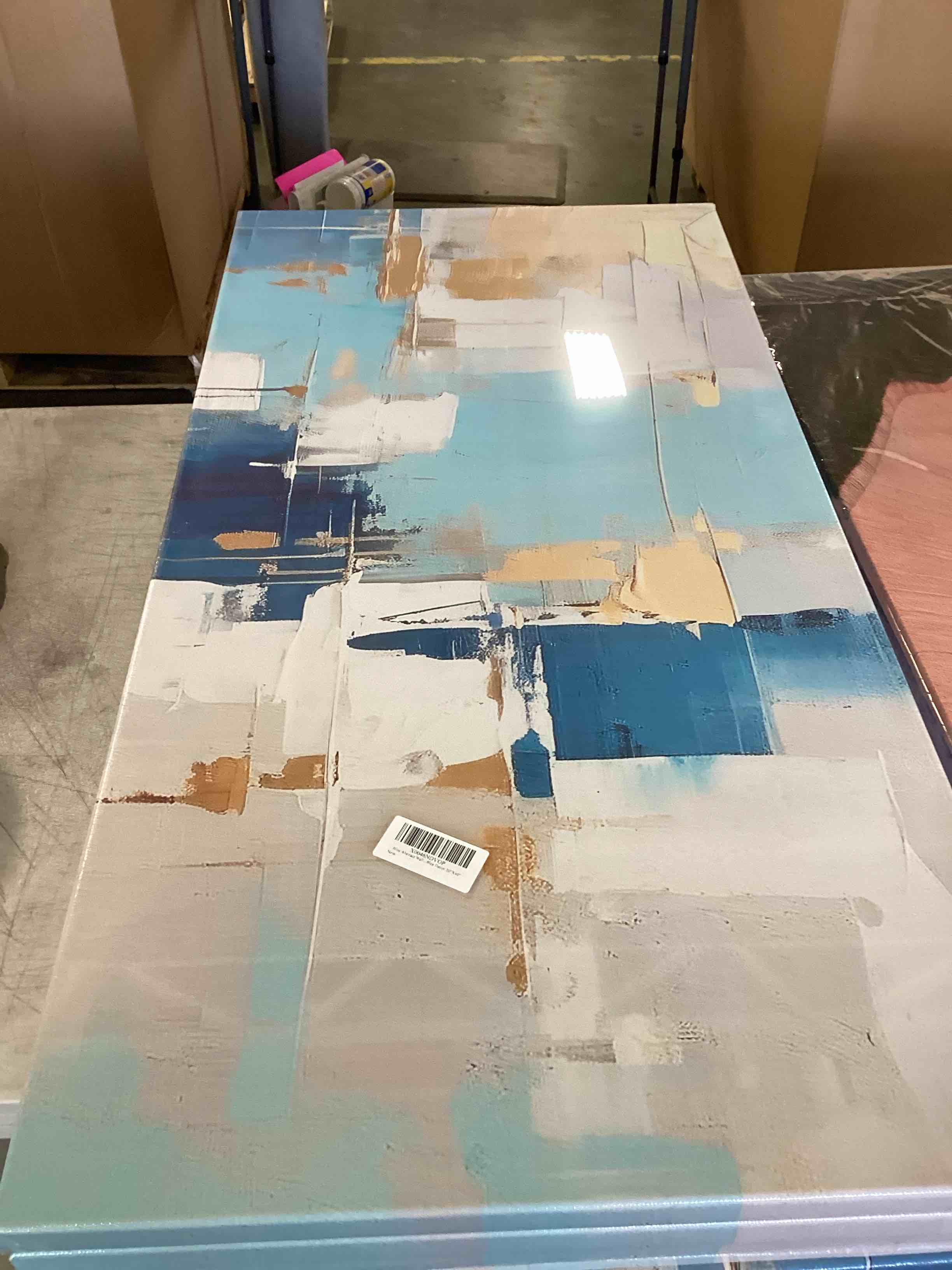 Blue Abstract Wall Art Modern Teal Canvas Wall Decor Gray Turquoise Pictures Blue And White Watercolor Wall Art Prints Painting Artwork For Living Room Bedroom Home Office Decor 12"X16" Teal Abstract 12"X16"