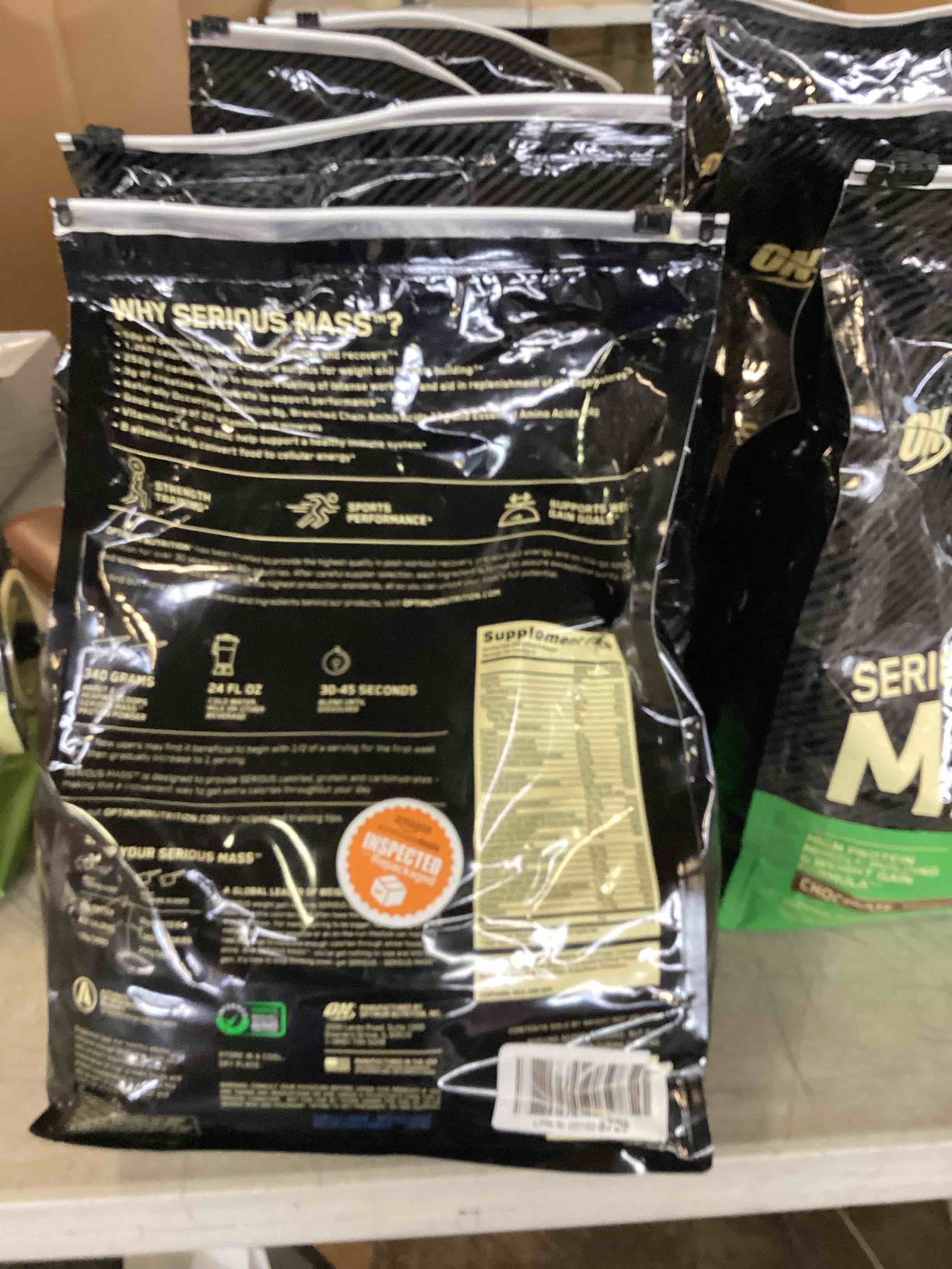Optimum Nutrition Serious Mass Weight Gainer Protein Powder, Vitamin C, Zinc and Vitamin D for Immune Support, Chocolate, 12 Pound (Packaging May Vary) Chocolate 12 Pound (Pack of 1)