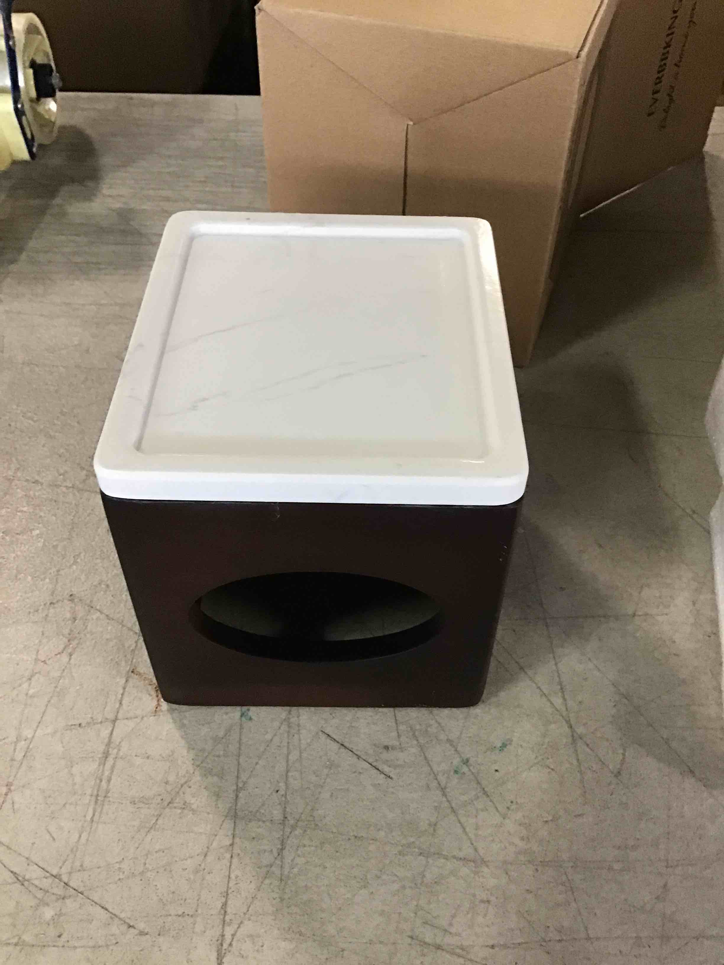 Tissue Box Cover Marble top (Dark) Tissue Cover for Bathroom Tissue Box Cover Cube for Home Office Table Counter Square Marble top Tissue Holder with stoarge Tray