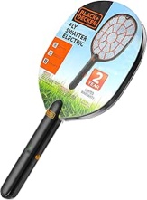 Bug Zapper Racket – Electric Fly Swatter for Gnats, Mosquitoes, & More – Harmless-to-Humans Outdoor Bug Zapper Battery Operated – Handheld Electric Fly Swatter – Bug Zapper Indoor Racket