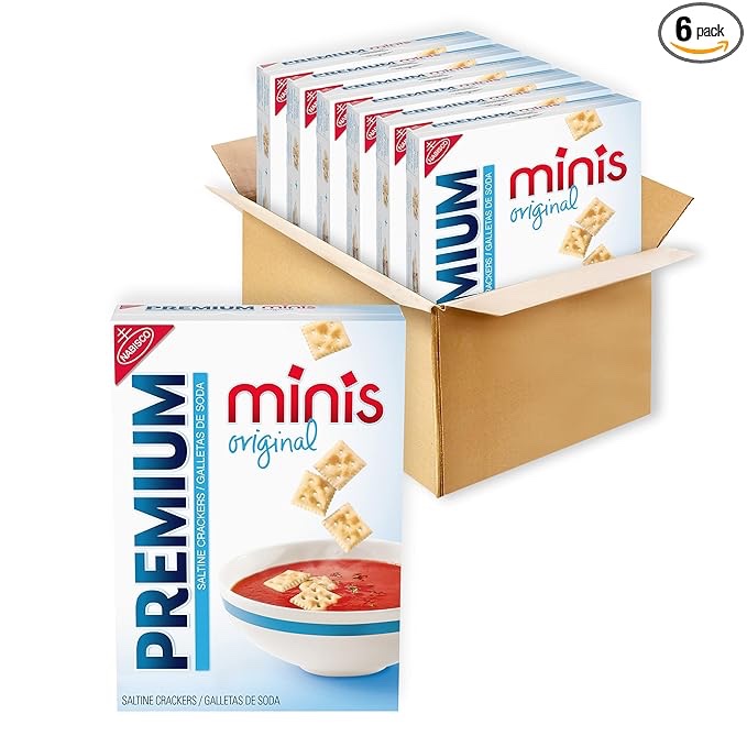 NO EXPIRATION DATE Premium Original Mini Saltine Crackers, 6 - 11 oz Boxes