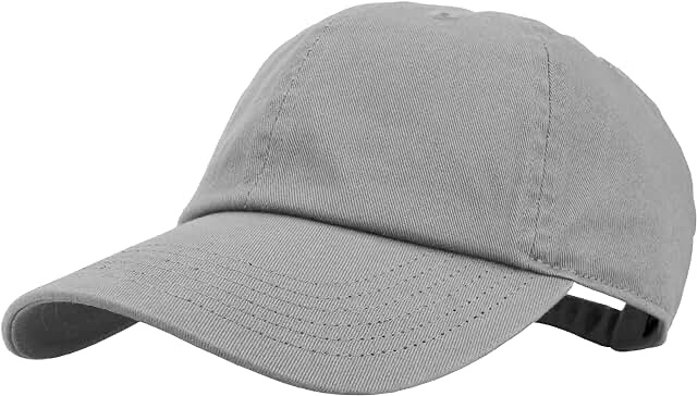 Grey Apparel Cotton Plain Caps SnapBack baseball cap qty in bag :24One size fits all 
