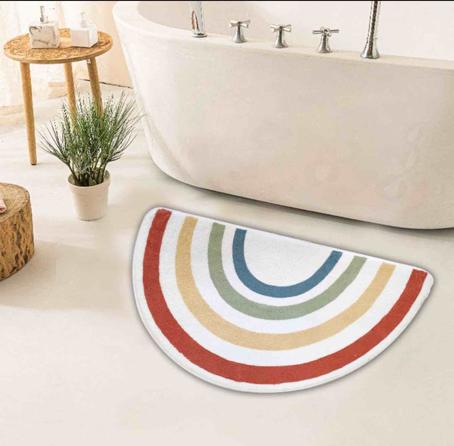 Rainbow Thick Kids Baby Bathroom Shower Bath Mat Rug. Kids Bathroom Rug, Extra Soft Absorbent, Non Slip Bath Mat, Carpet for Tub, Shower, Bath Room, 31 x 20 Inch and 1.2 Thickness.