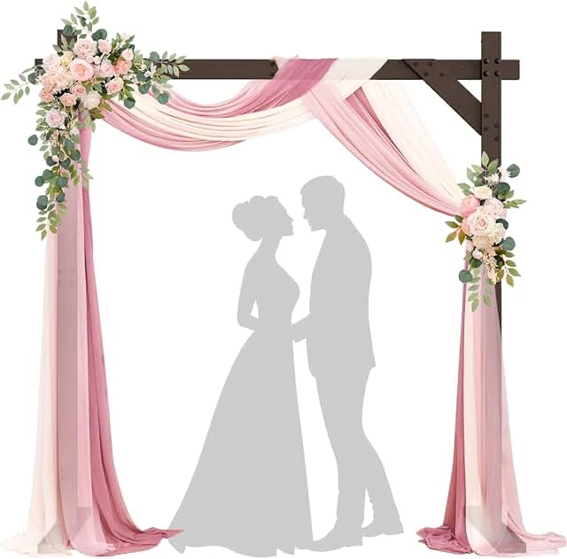Wedding Arch -7.48FT Square Wooden Wedding Arches for Ceremony, Wood Arbor Backdrop Stand for Proposal Wedding Party Scene, Birthday Party, Bridal Shower, Garden, Outdoor, Rustic Decorationsz