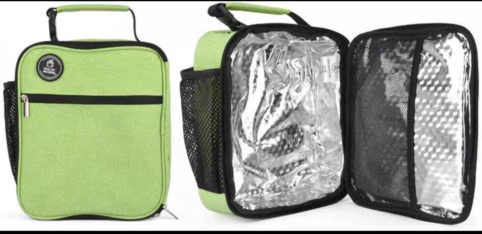 Insulated Lunch Bag for Men, Women & Kids with water bottle holder, Professional lunchbox for adults, Mens lunchbox for work, School and Outdoor Activities, waterproof insulated lunch box, Dark Blue