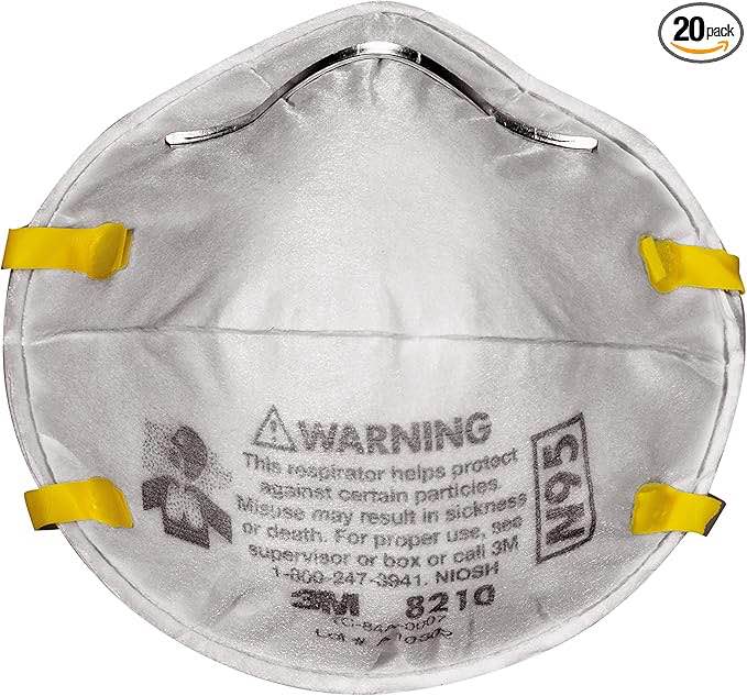 3M N95 Performance Respirator 8210, 2 pack , Drywall Sanding, NIOSH-APPROVED N95, Advanced Filter Media For Easy Breathing, Cushioning Nose Foam, Adjustable Noseclip, Stretchable Straps (8210D20-DC)