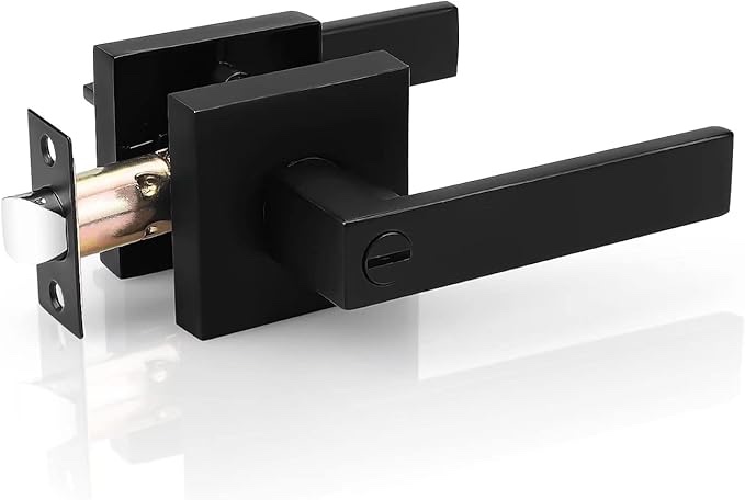 Probrico - Picaporte redondo para puerta con cerradura de seguridad, sin llave, para privacidad y paso, color negro Disponible-DL01BK