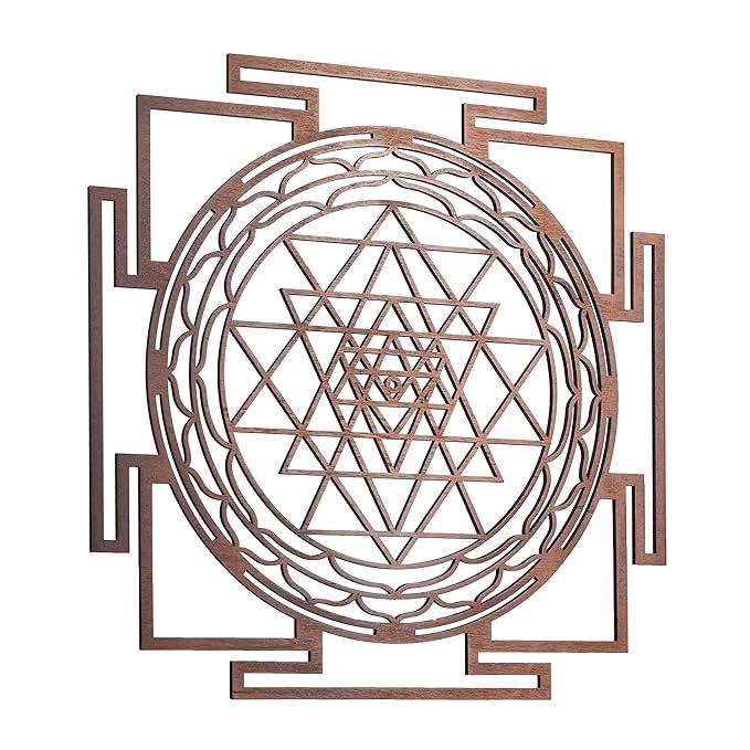 ZenVizion 13.5" Maple Sri Yantra Mandala Laser Cut Wooden Wall Art