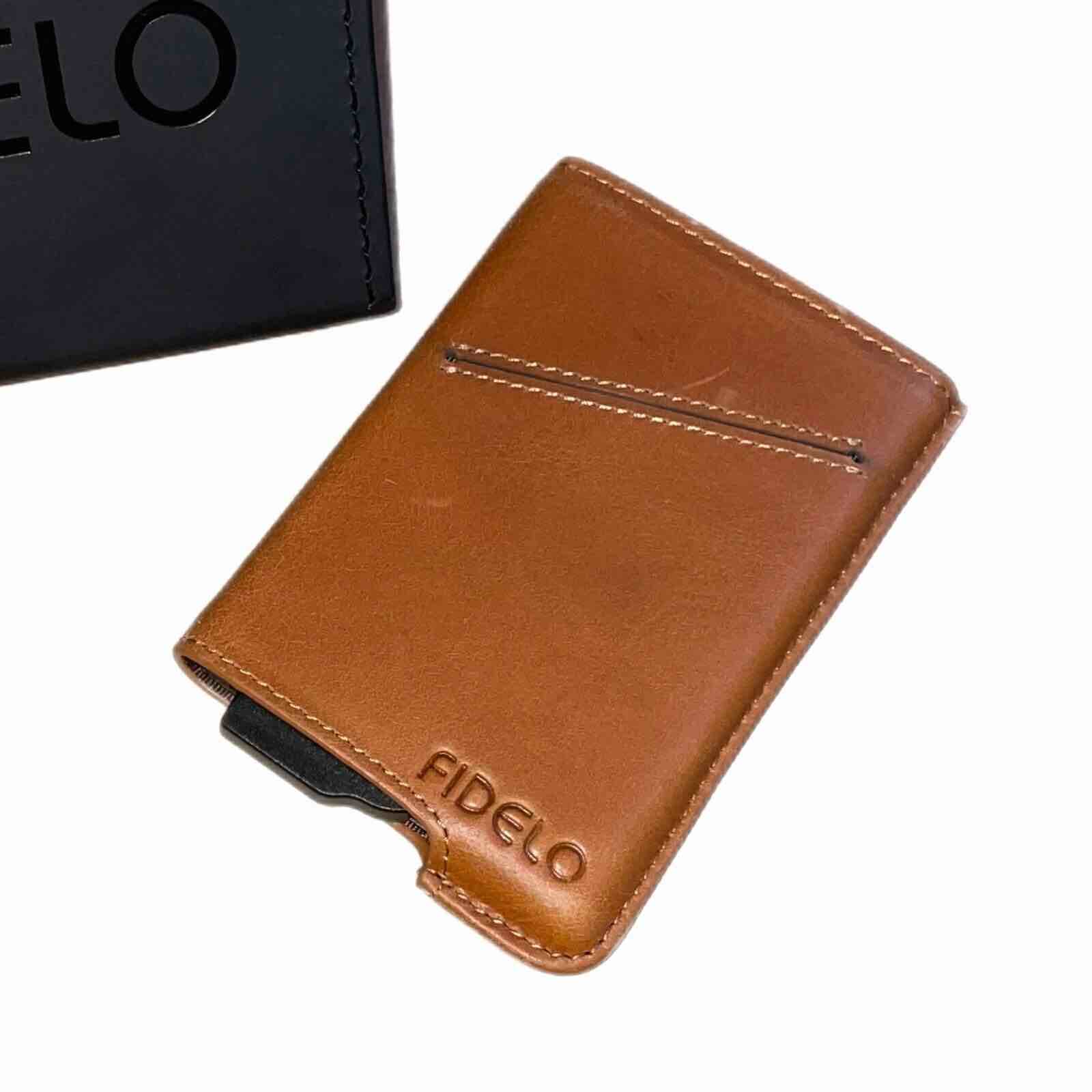 Fidelo Minimalist Wallets for Men, Card Wallet - Hybrid RFID Brown Leather brown 